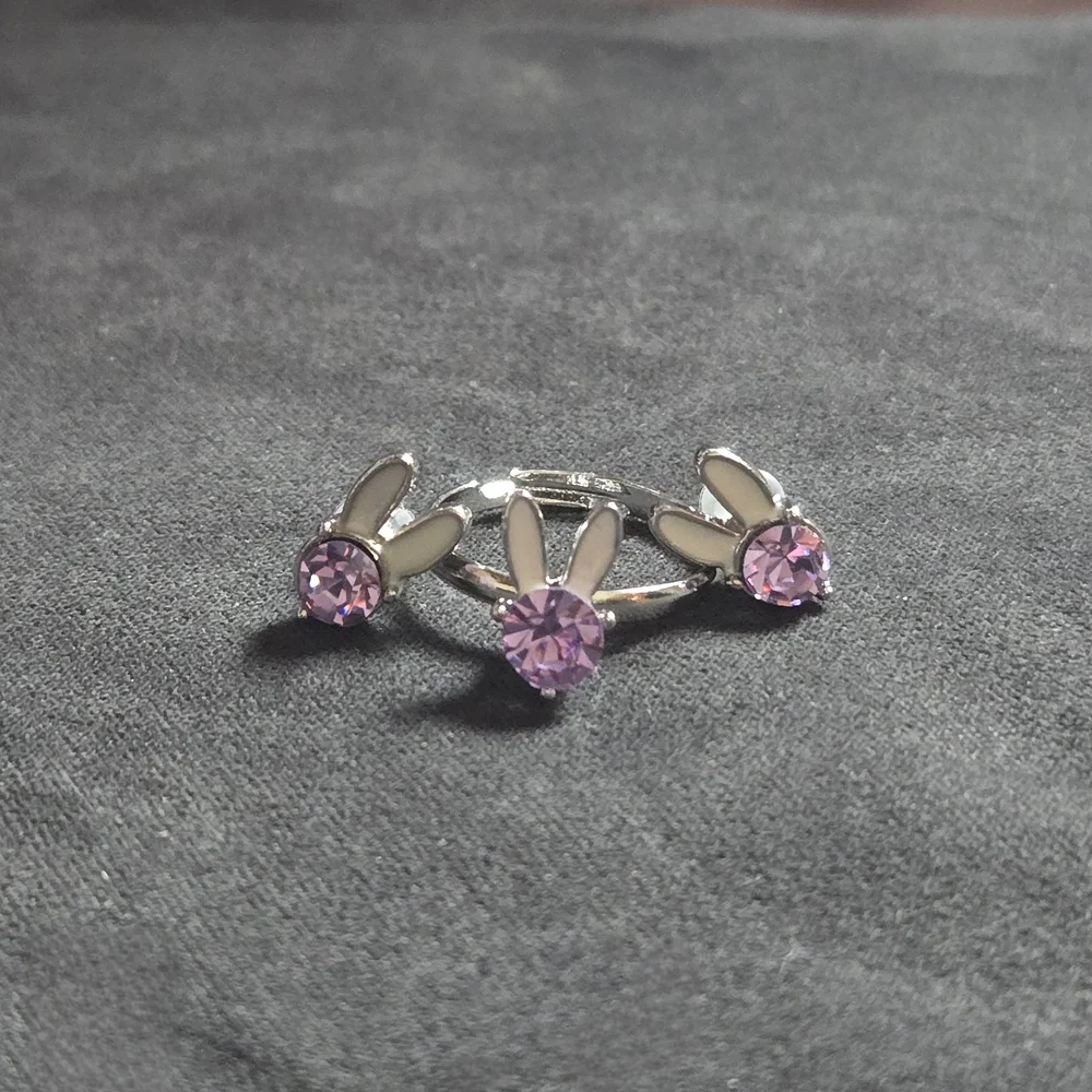 Bunny Lilac Kids Earring & Ring Set-NWT